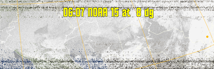 MCIR-precip: 
Colours the NOAA sensor 4 IR image using a map to colour the sea blue and land
green. High clouds appear white, lower clouds gray or land/sea coloured, clouds
generally appear lighter, but distinguishing between land/sea and low cloud may
be difficult. Darker colours indicate warmer regions.