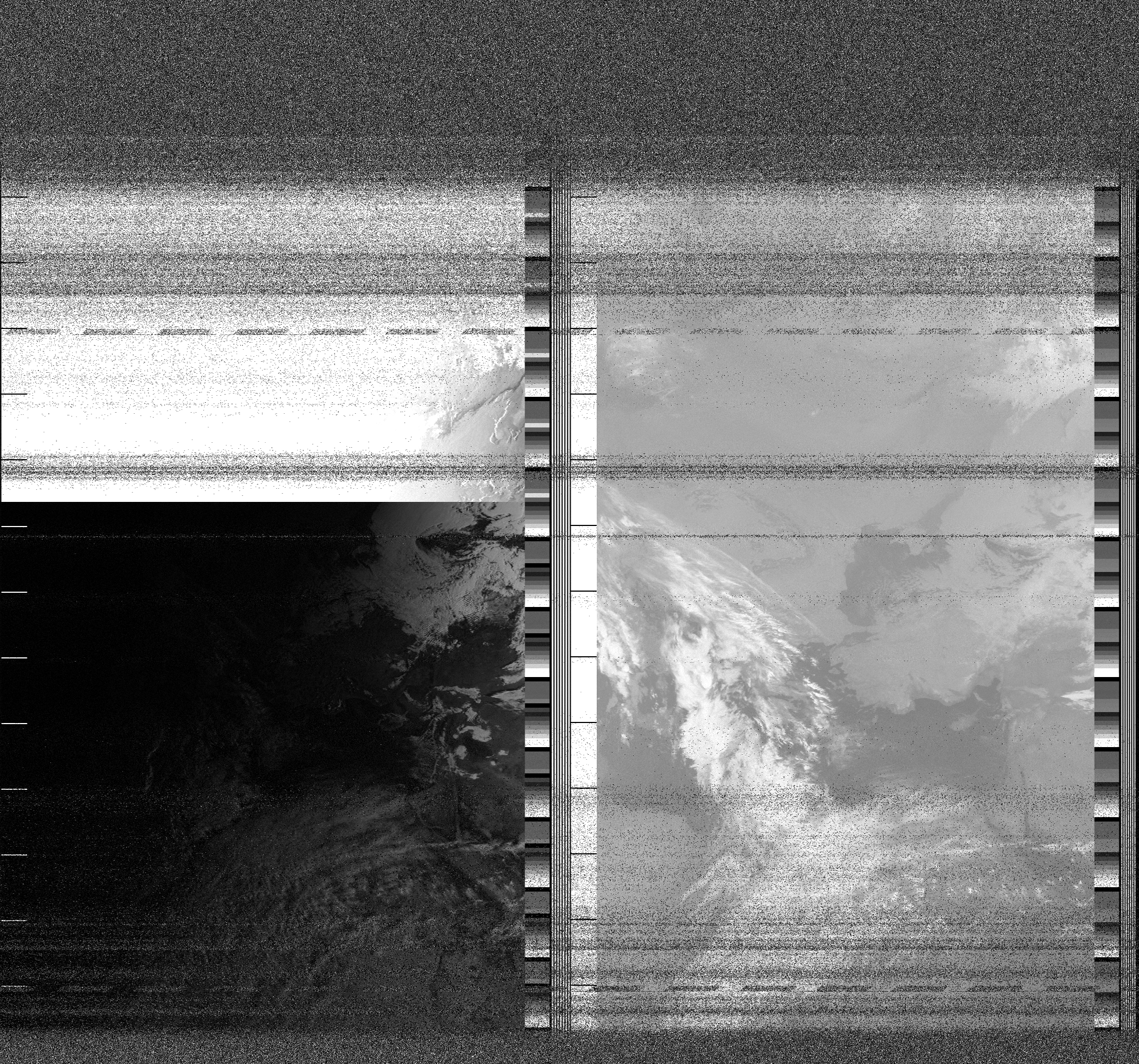 Pristine output with telemetry data withut cropping. Pristine images are
unenhanced, but normalised to produce images which represent,
as best as the software is able to, the original digital data. No attempt is made to temperature
normalise IR images. Disables gamma, sharpening, rotation, and other enhancements.