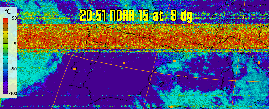 therm:
Produces a false colour image from NOAA APT images based on temperature.
Provides a good way of visualising cloud temperatures.