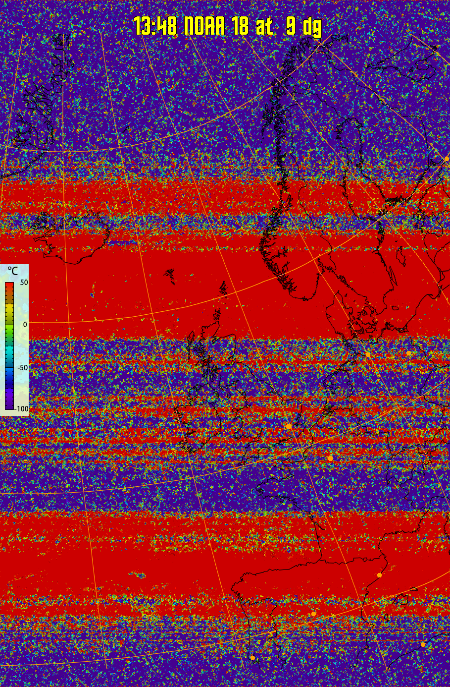 therm:
Produces a false colour image from NOAA APT images based on temperature.
Provides a good way of visualising cloud temperatures.