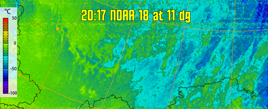 therm:
Produces a false colour image from NOAA APT images based on temperature.
Provides a good way of visualising cloud temperatures.