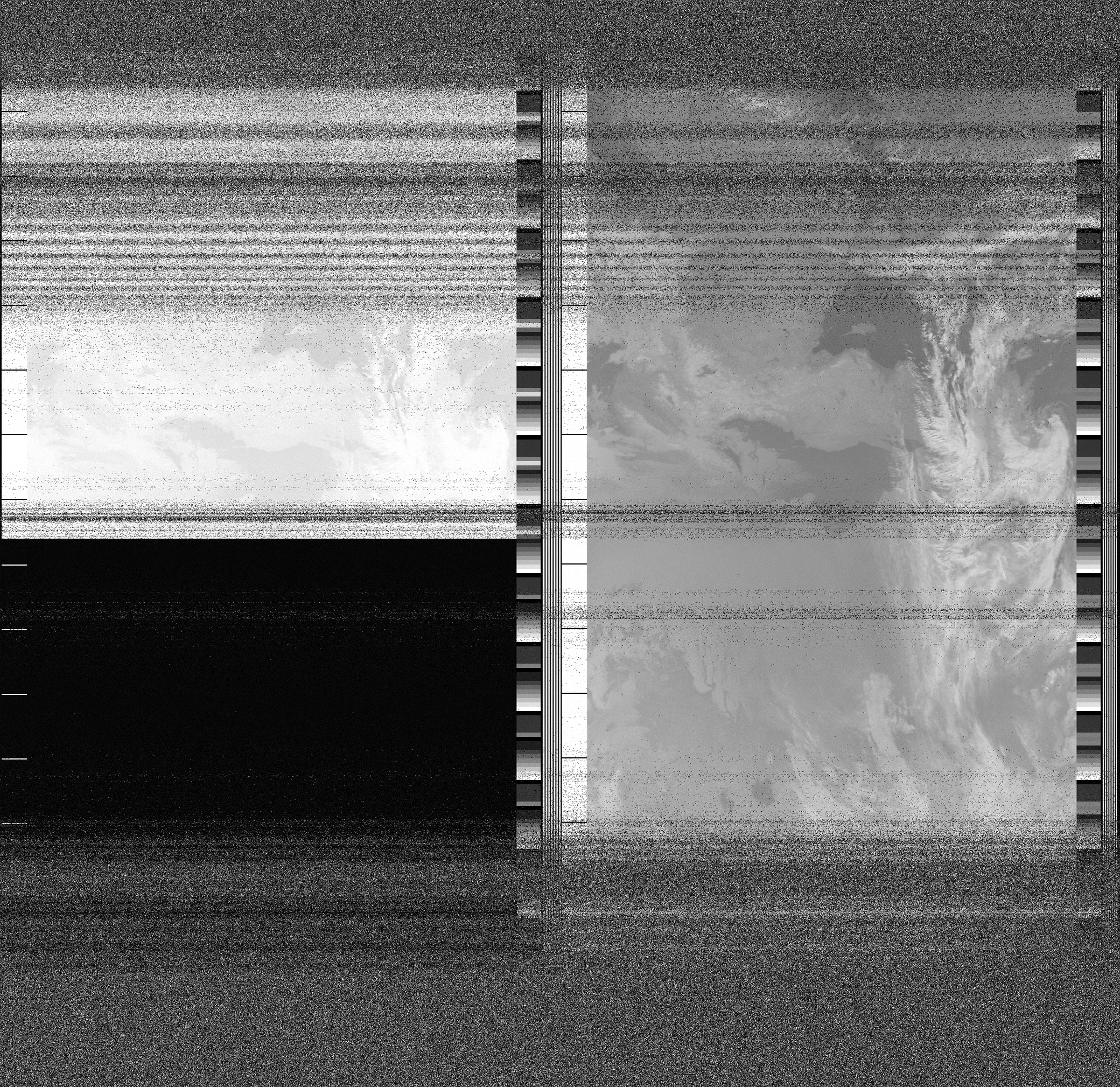 Pristine output with telemetry data withut cropping. Pristine images are
unenhanced, but normalised to produce images which represent,
as best as the software is able to, the original digital data. No attempt is made to temperature
normalise IR images. Disables gamma, sharpening, rotation, and other enhancements.