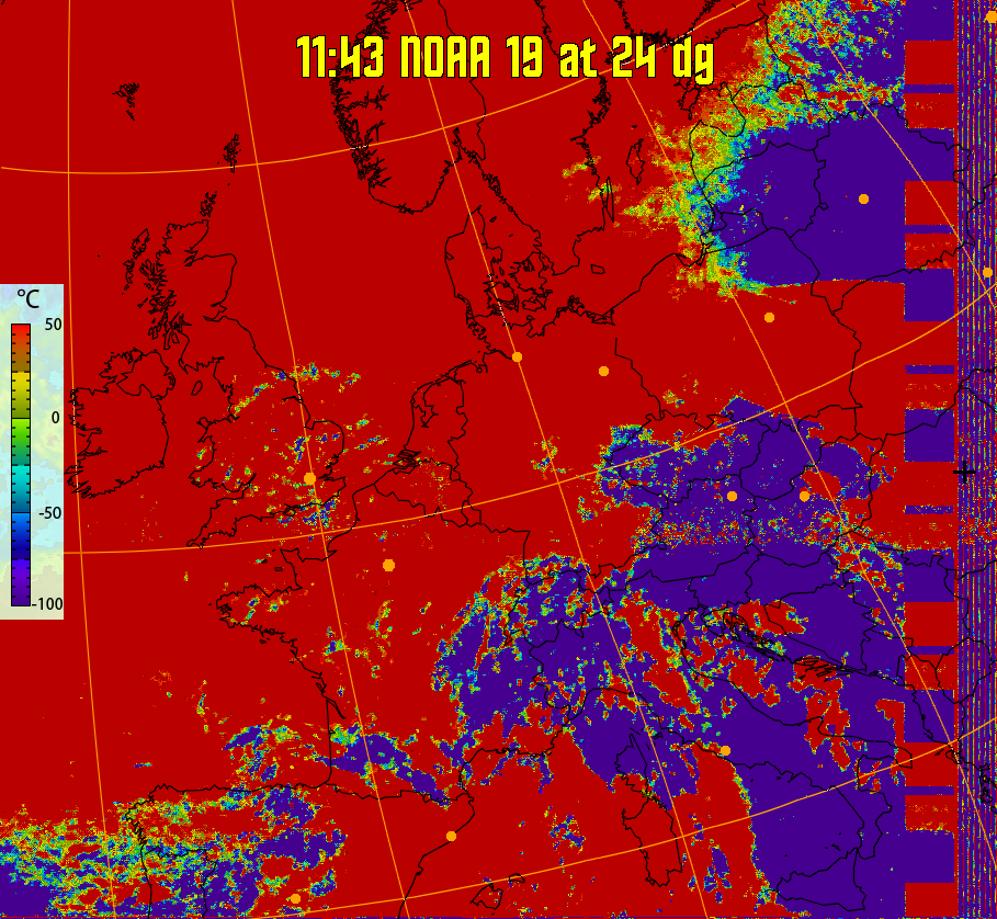 therm:
Produces a false colour image from NOAA APT images based on temperature.
Provides a good way of visualising cloud temperatures.