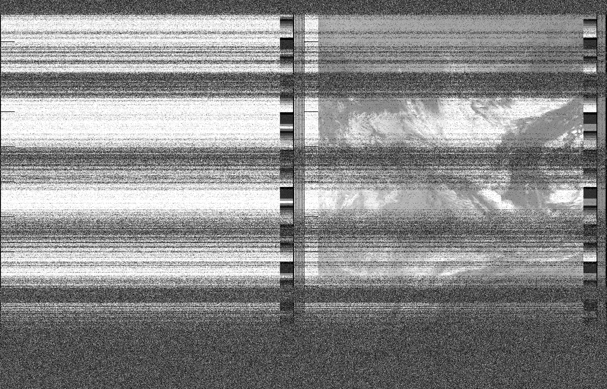 Pristine output with telemetry data withut cropping. Pristine images are
unenhanced, but normalised to produce images which represent,
as best as the software is able to, the original digital data. No attempt is made to temperature
normalise IR images. Disables gamma, sharpening, rotation, and other enhancements.