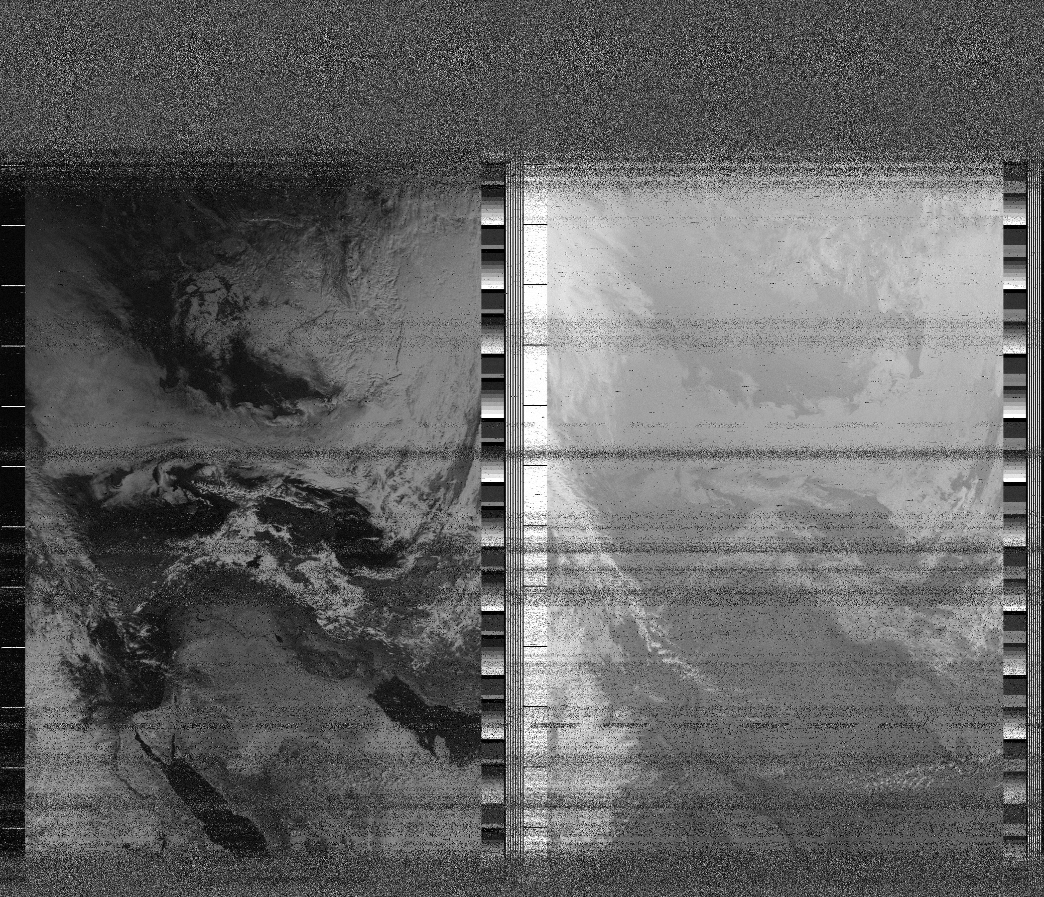 Pristine output with telemetry data withut cropping. Pristine images are
unenhanced, but normalised to produce images which represent,
as best as the software is able to, the original digital data. No attempt is made to temperature
normalise IR images. Disables gamma, sharpening, rotation, and other enhancements.