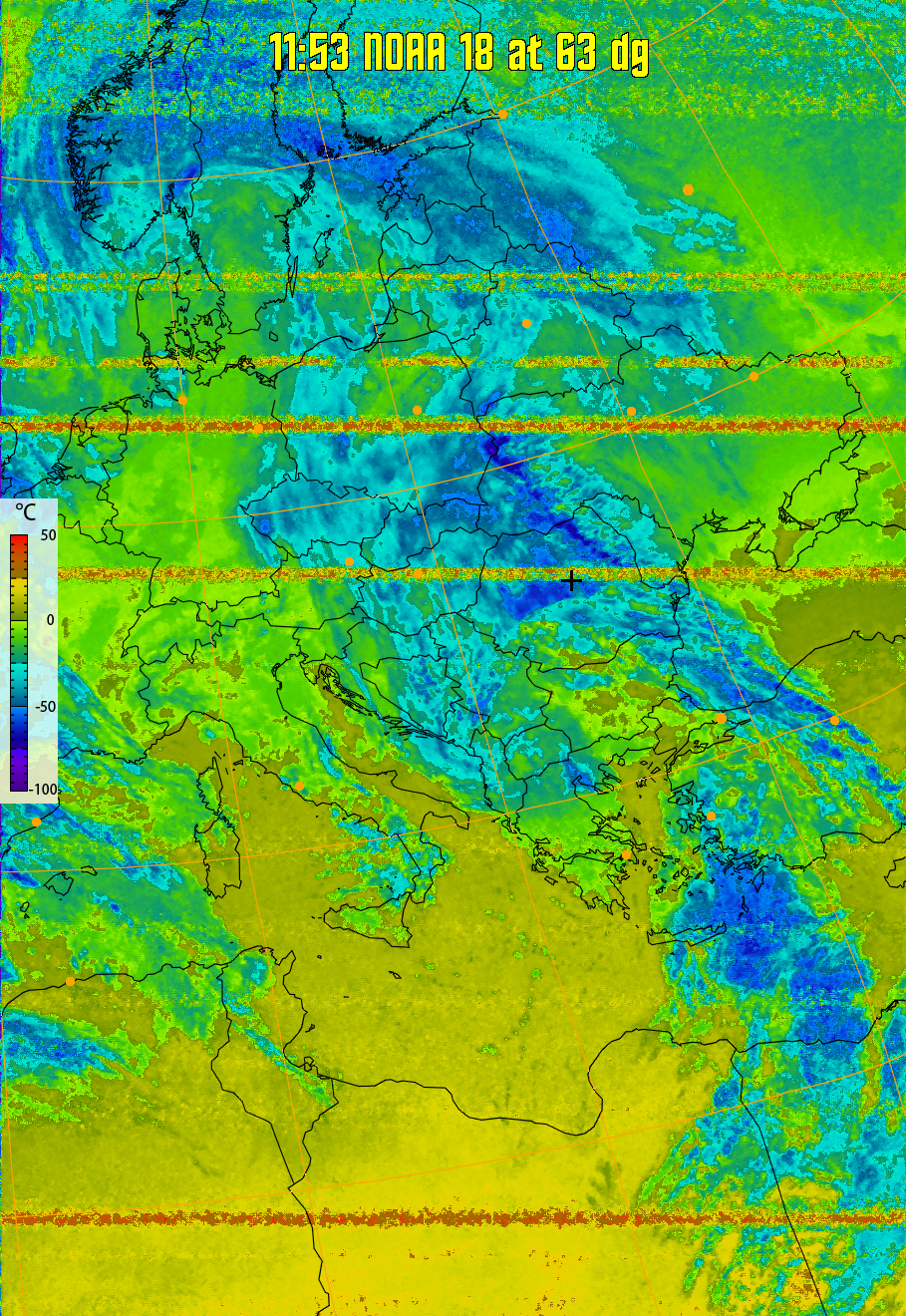 therm:
Produces a false colour image from NOAA APT images based on temperature.
Provides a good way of visualising cloud temperatures.