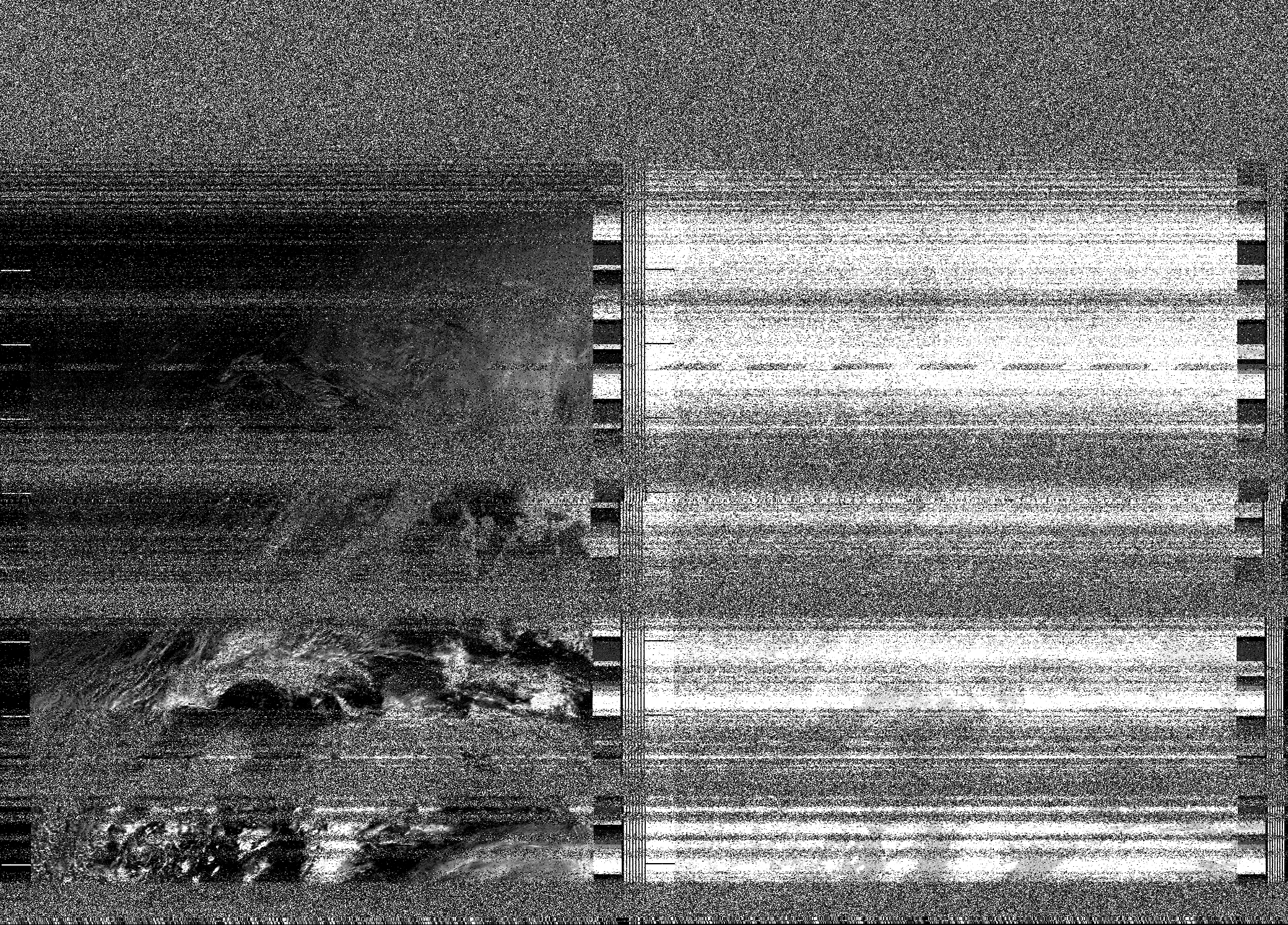 Pristine output with telemetry data withut cropping. Pristine images are
unenhanced, but normalised to produce images which represent,
as best as the software is able to, the original digital data. No attempt is made to temperature
normalise IR images. Disables gamma, sharpening, rotation, and other enhancements.