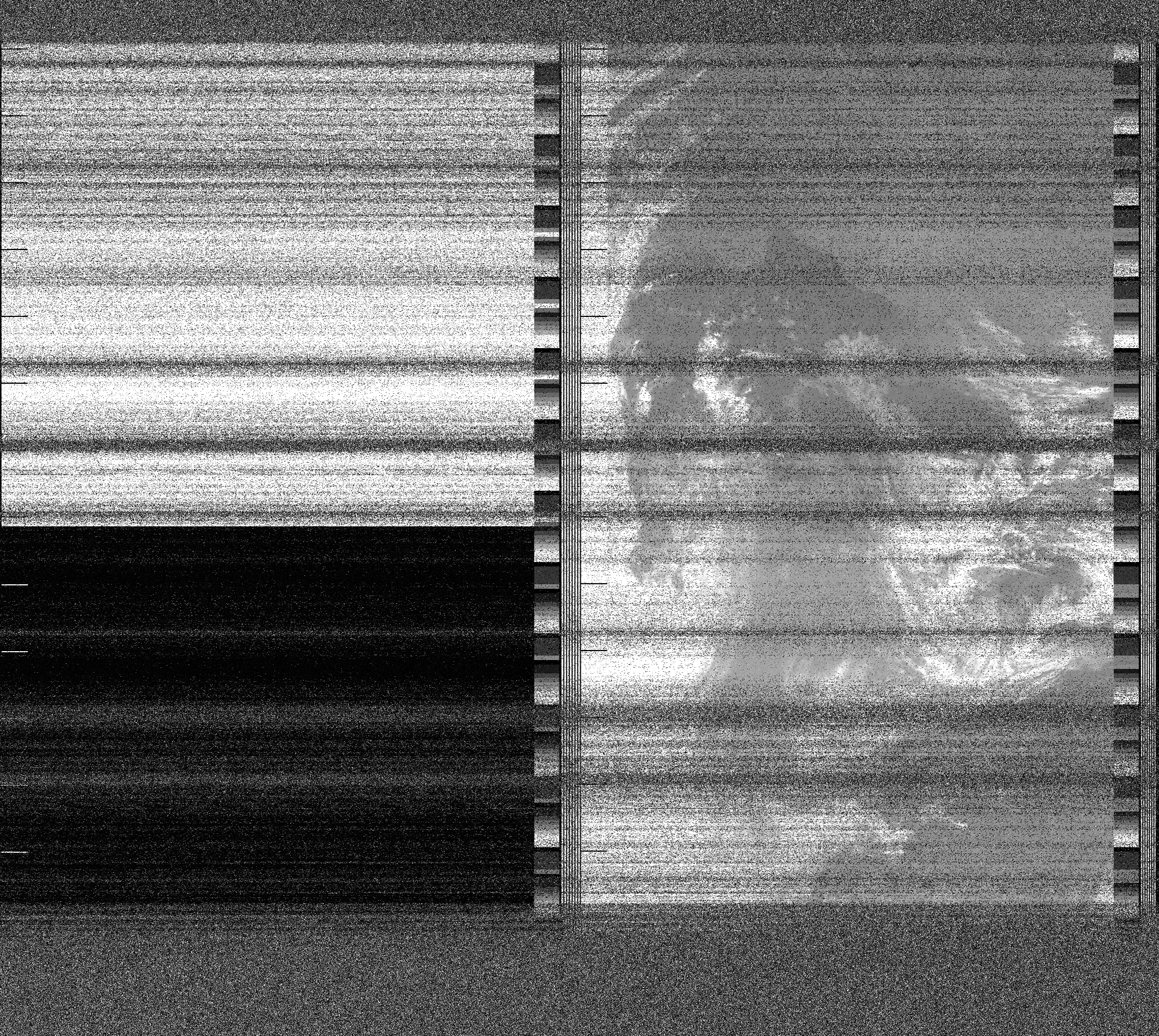 Pristine output with telemetry data withut cropping. Pristine images are
unenhanced, but normalised to produce images which represent,
as best as the software is able to, the original digital data. No attempt is made to temperature
normalise IR images. Disables gamma, sharpening, rotation, and other enhancements.