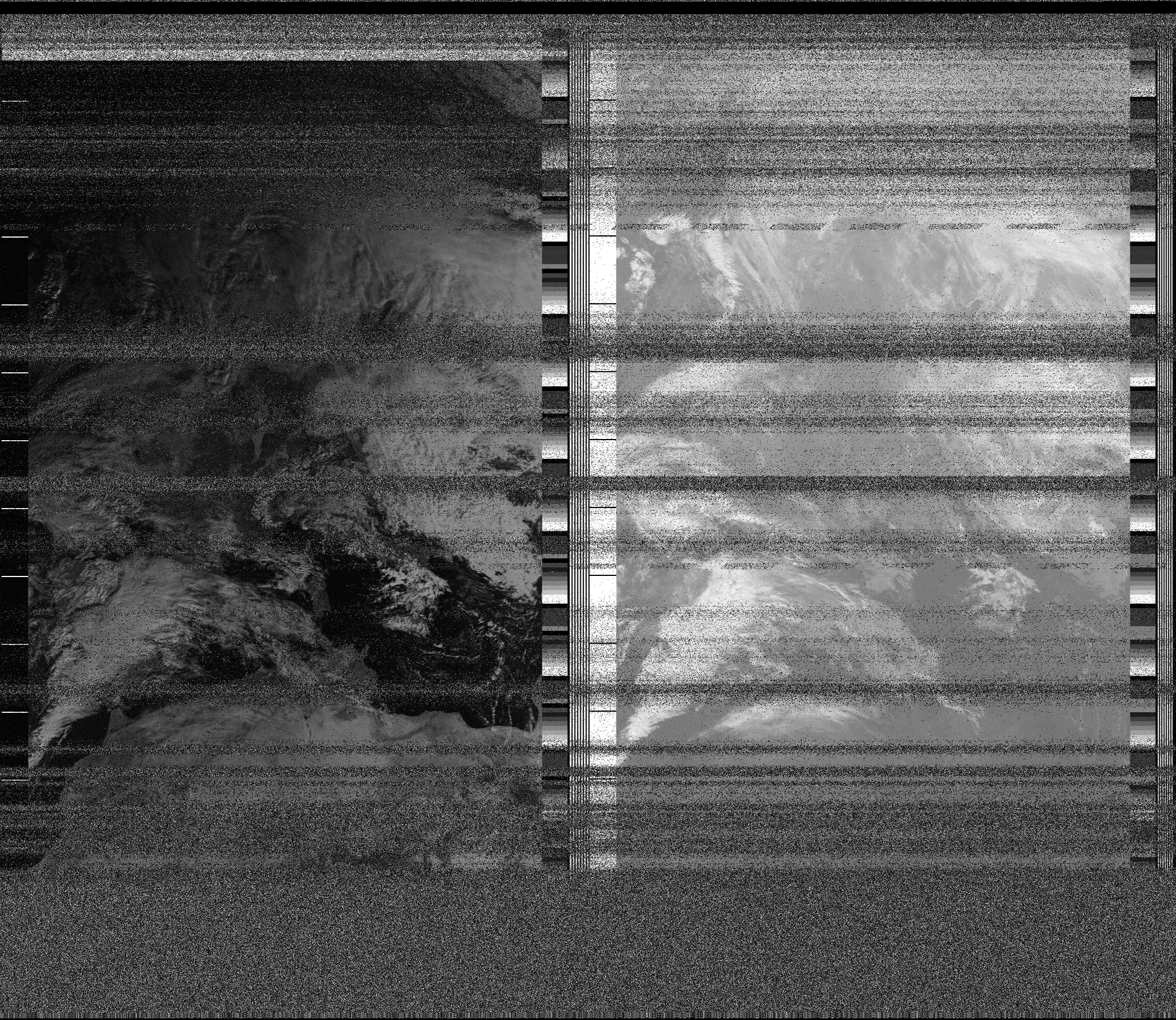 Pristine output with telemetry data withut cropping. Pristine images are
unenhanced, but normalised to produce images which represent,
as best as the software is able to, the original digital data. No attempt is made to temperature
normalise IR images. Disables gamma, sharpening, rotation, and other enhancements.