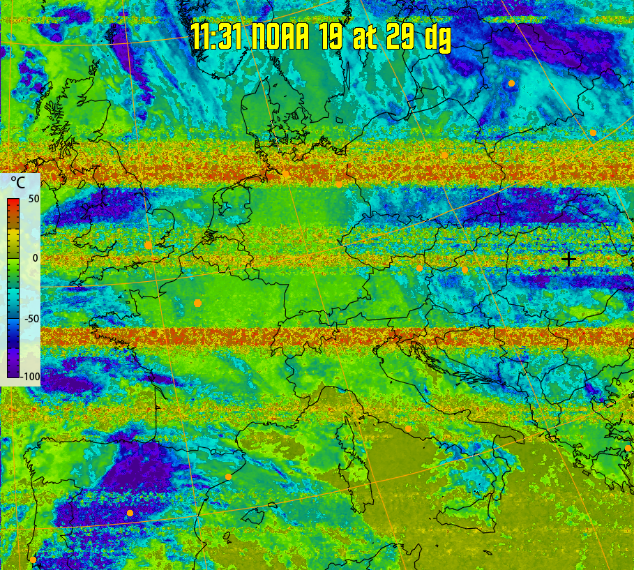 therm:
Produces a false colour image from NOAA APT images based on temperature.
Provides a good way of visualising cloud temperatures.