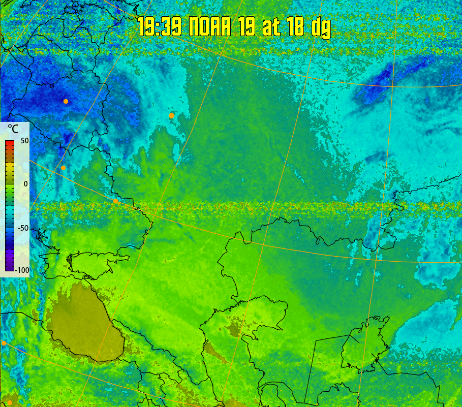 therm:
Produces a false colour image from NOAA APT images based on temperature.
Provides a good way of visualising cloud temperatures.