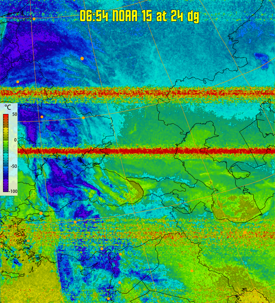 therm:
Produces a false colour image from NOAA APT images based on temperature.
Provides a good way of visualising cloud temperatures.