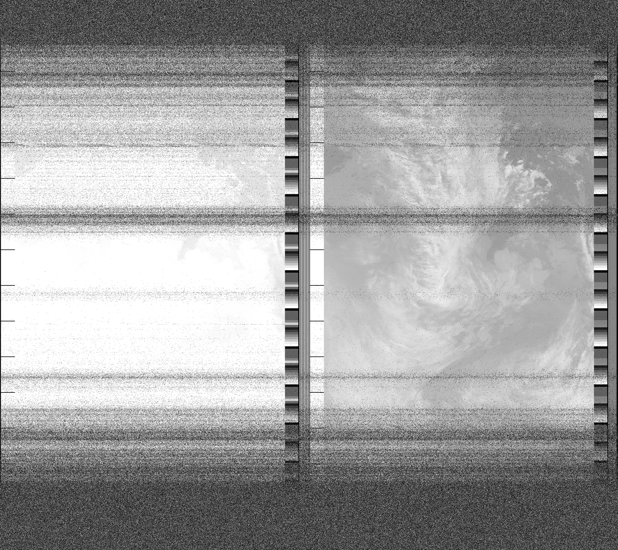 Pristine output with telemetry data withut cropping. Pristine images are
unenhanced, but normalised to produce images which represent,
as best as the software is able to, the original digital data. No attempt is made to temperature
normalise IR images. Disables gamma, sharpening, rotation, and other enhancements.