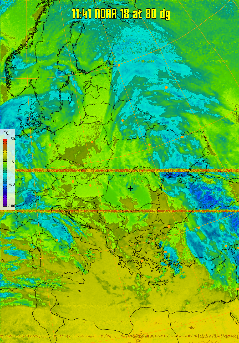 therm:
Produces a false colour image from NOAA APT images based on temperature.
Provides a good way of visualising cloud temperatures.