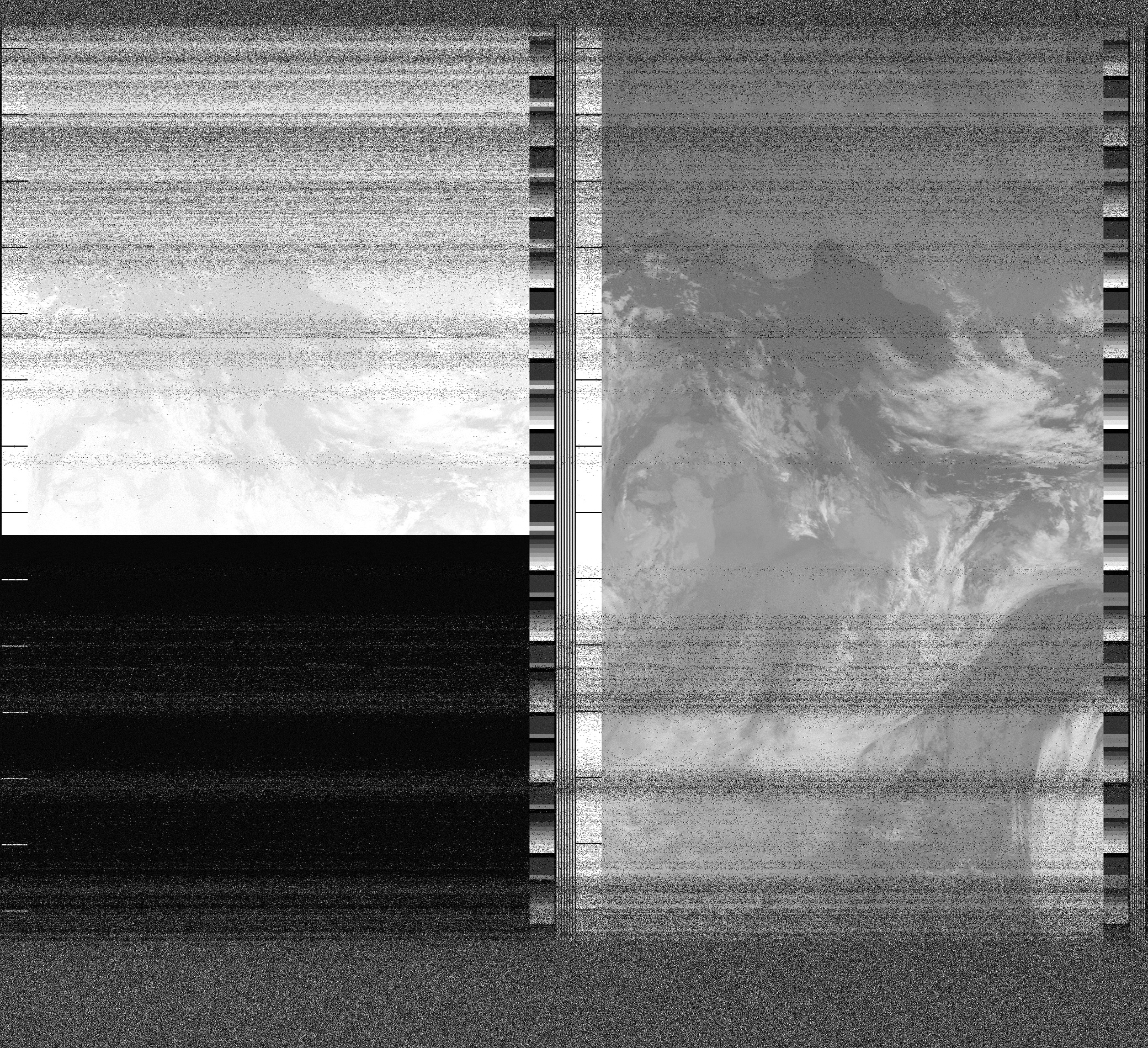 Pristine output with telemetry data withut cropping. Pristine images are
unenhanced, but normalised to produce images which represent,
as best as the software is able to, the original digital data. No attempt is made to temperature
normalise IR images. Disables gamma, sharpening, rotation, and other enhancements.