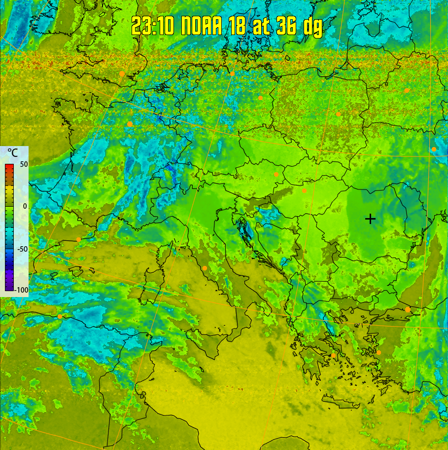 therm:
Produces a false colour image from NOAA APT images based on temperature.
Provides a good way of visualising cloud temperatures.