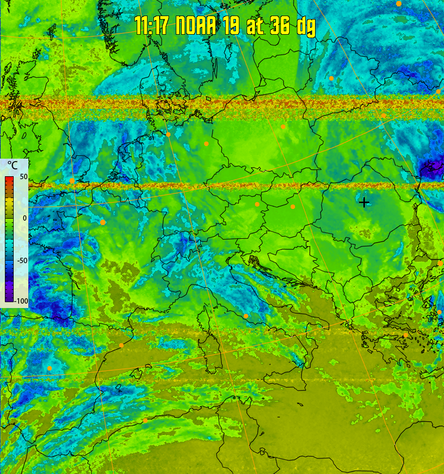 therm:
Produces a false colour image from NOAA APT images based on temperature.
Provides a good way of visualising cloud temperatures.