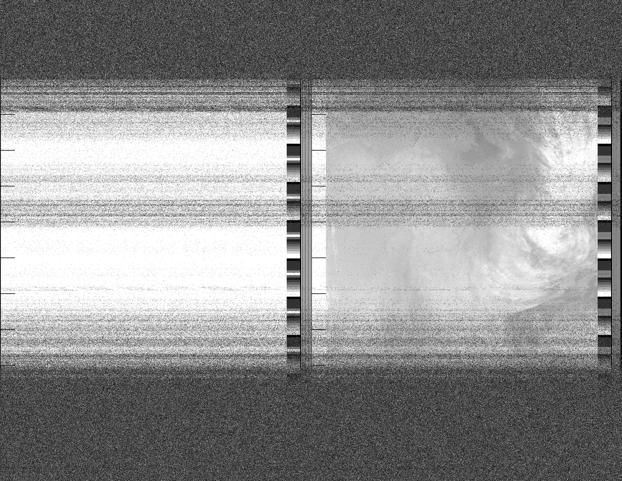 Pristine output with telemetry data withut cropping. Pristine images are
unenhanced, but normalised to produce images which represent,
as best as the software is able to, the original digital data. No attempt is made to temperature
normalise IR images. Disables gamma, sharpening, rotation, and other enhancements.