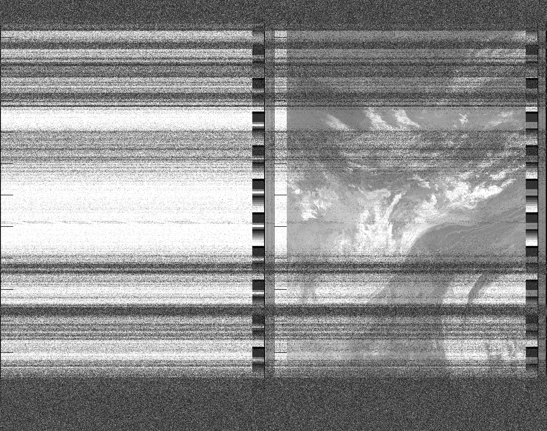 Pristine output with telemetry data withut cropping. Pristine images are
unenhanced, but normalised to produce images which represent,
as best as the software is able to, the original digital data. No attempt is made to temperature
normalise IR images. Disables gamma, sharpening, rotation, and other enhancements.