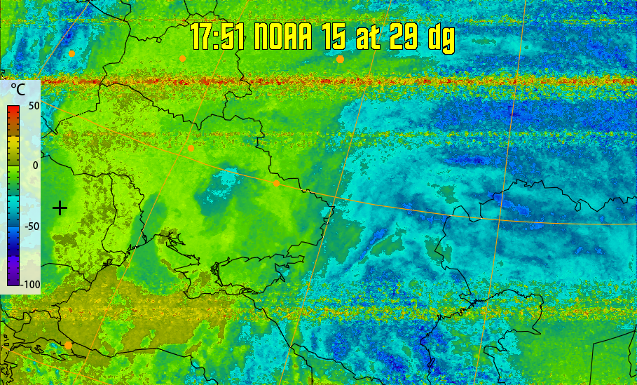 therm:
Produces a false colour image from NOAA APT images based on temperature.
Provides a good way of visualising cloud temperatures.