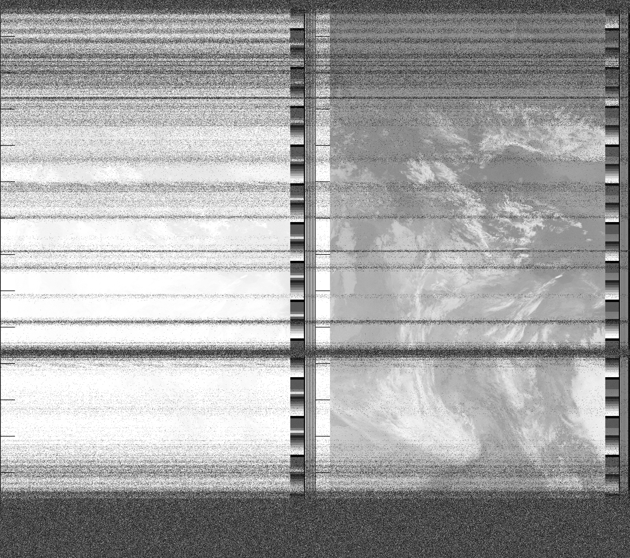 Pristine output with telemetry data withut cropping. Pristine images are
unenhanced, but normalised to produce images which represent,
as best as the software is able to, the original digital data. No attempt is made to temperature
normalise IR images. Disables gamma, sharpening, rotation, and other enhancements.