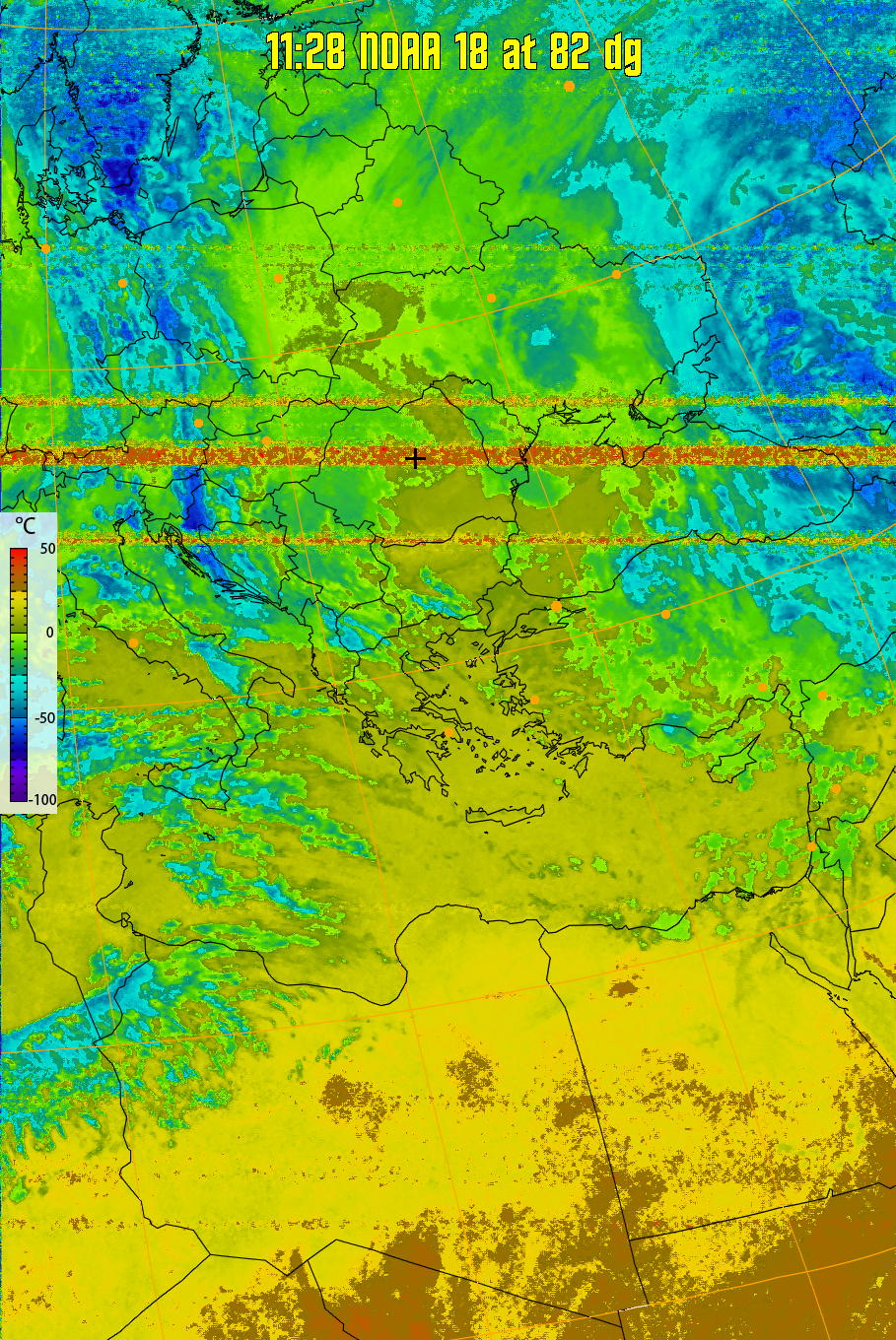 therm:
Produces a false colour image from NOAA APT images based on temperature.
Provides a good way of visualising cloud temperatures.