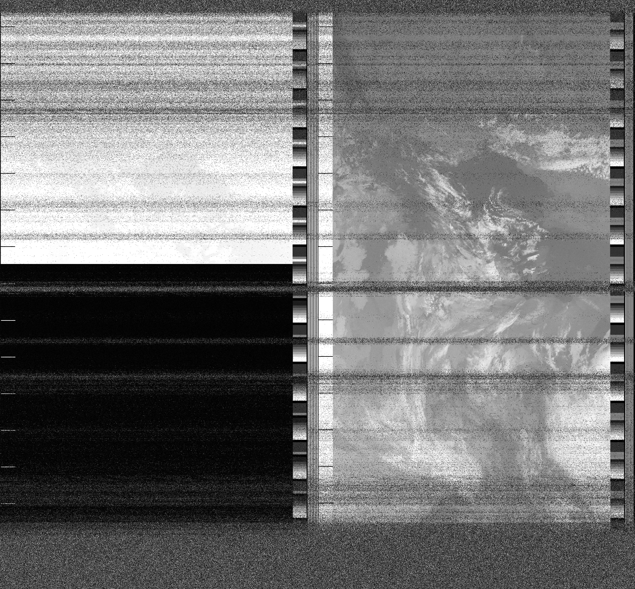 Pristine output with telemetry data withut cropping. Pristine images are
unenhanced, but normalised to produce images which represent,
as best as the software is able to, the original digital data. No attempt is made to temperature
normalise IR images. Disables gamma, sharpening, rotation, and other enhancements.