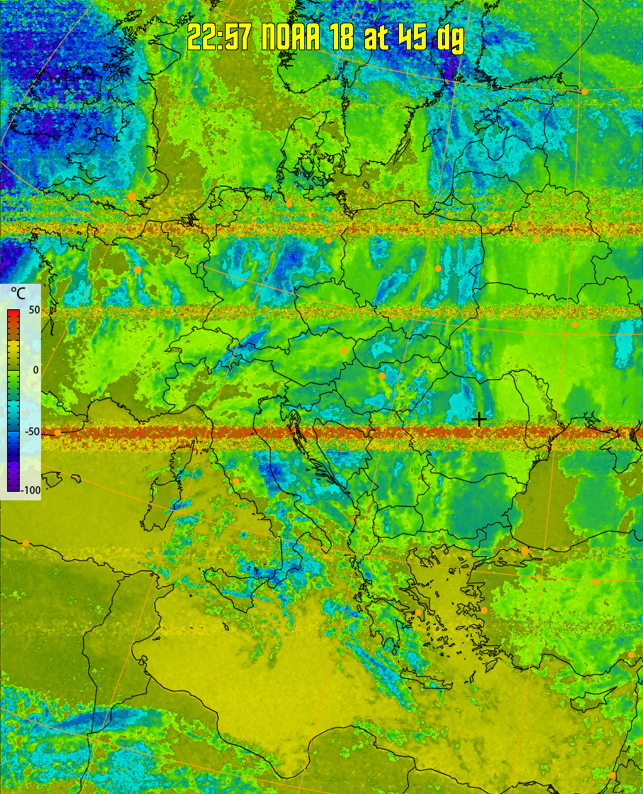 therm:
Produces a false colour image from NOAA APT images based on temperature.
Provides a good way of visualising cloud temperatures.