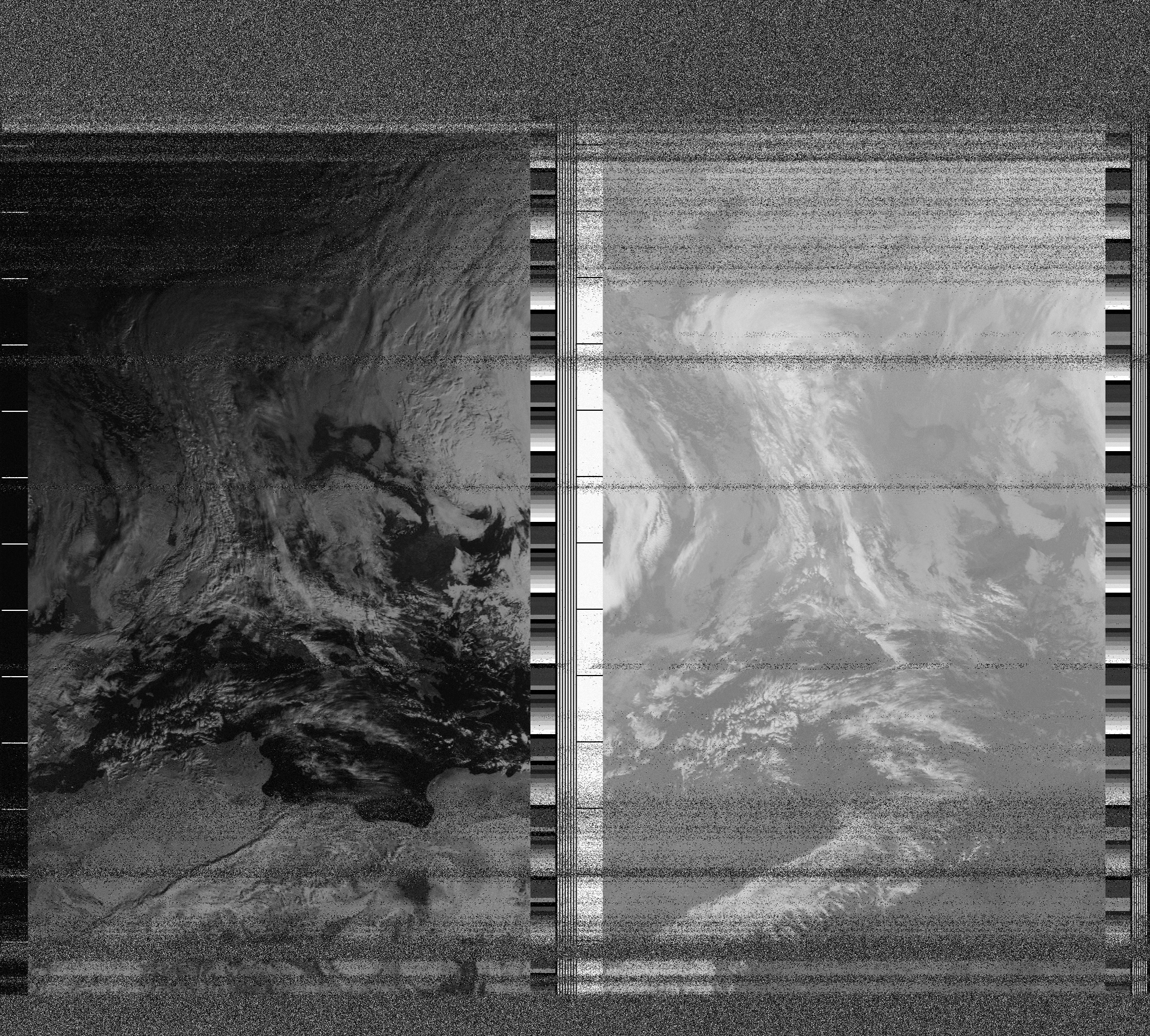 Pristine output with telemetry data withut cropping. Pristine images are
unenhanced, but normalised to produce images which represent,
as best as the software is able to, the original digital data. No attempt is made to temperature
normalise IR images. Disables gamma, sharpening, rotation, and other enhancements.