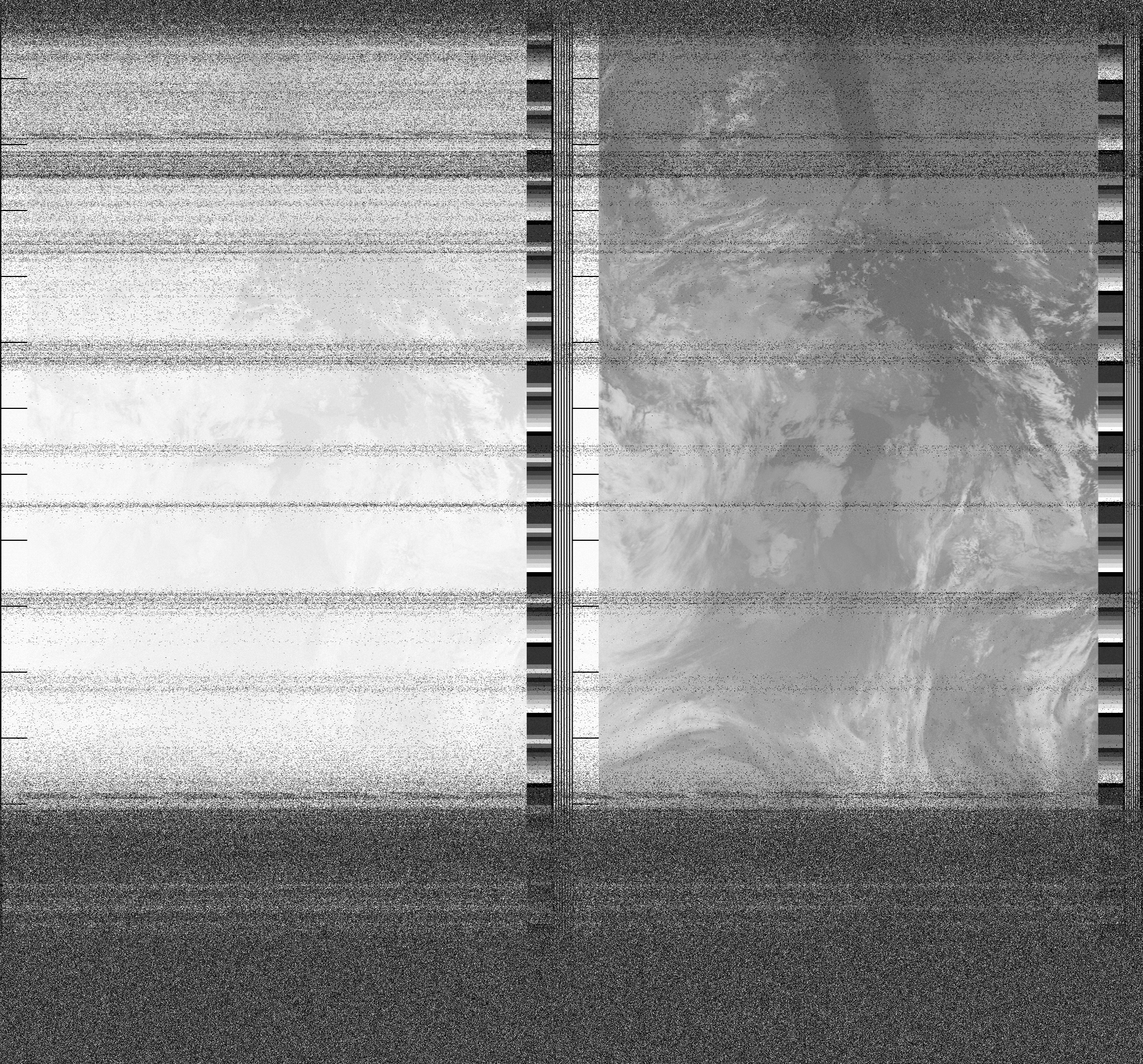 Pristine output with telemetry data withut cropping. Pristine images are
unenhanced, but normalised to produce images which represent,
as best as the software is able to, the original digital data. No attempt is made to temperature
normalise IR images. Disables gamma, sharpening, rotation, and other enhancements.