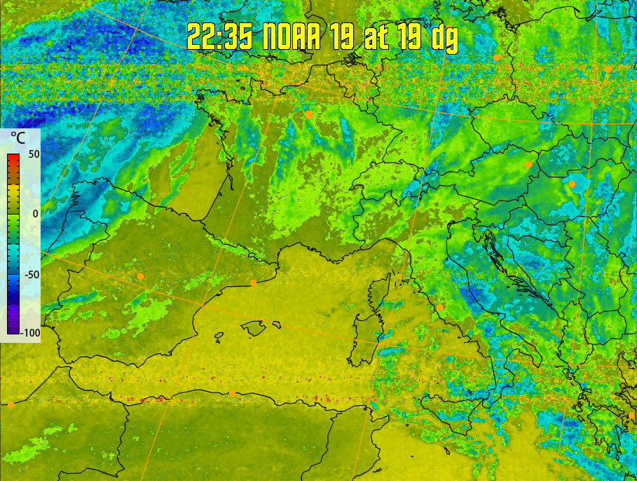 therm:
Produces a false colour image from NOAA APT images based on temperature.
Provides a good way of visualising cloud temperatures.