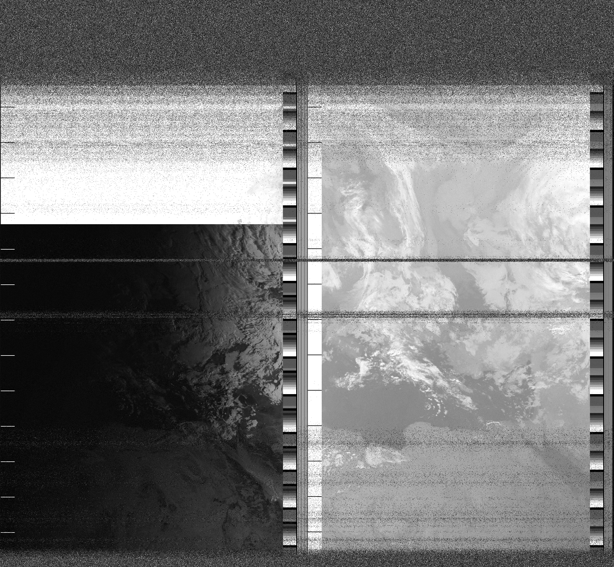 Pristine output with telemetry data withut cropping. Pristine images are
unenhanced, but normalised to produce images which represent,
as best as the software is able to, the original digital data. No attempt is made to temperature
normalise IR images. Disables gamma, sharpening, rotation, and other enhancements.