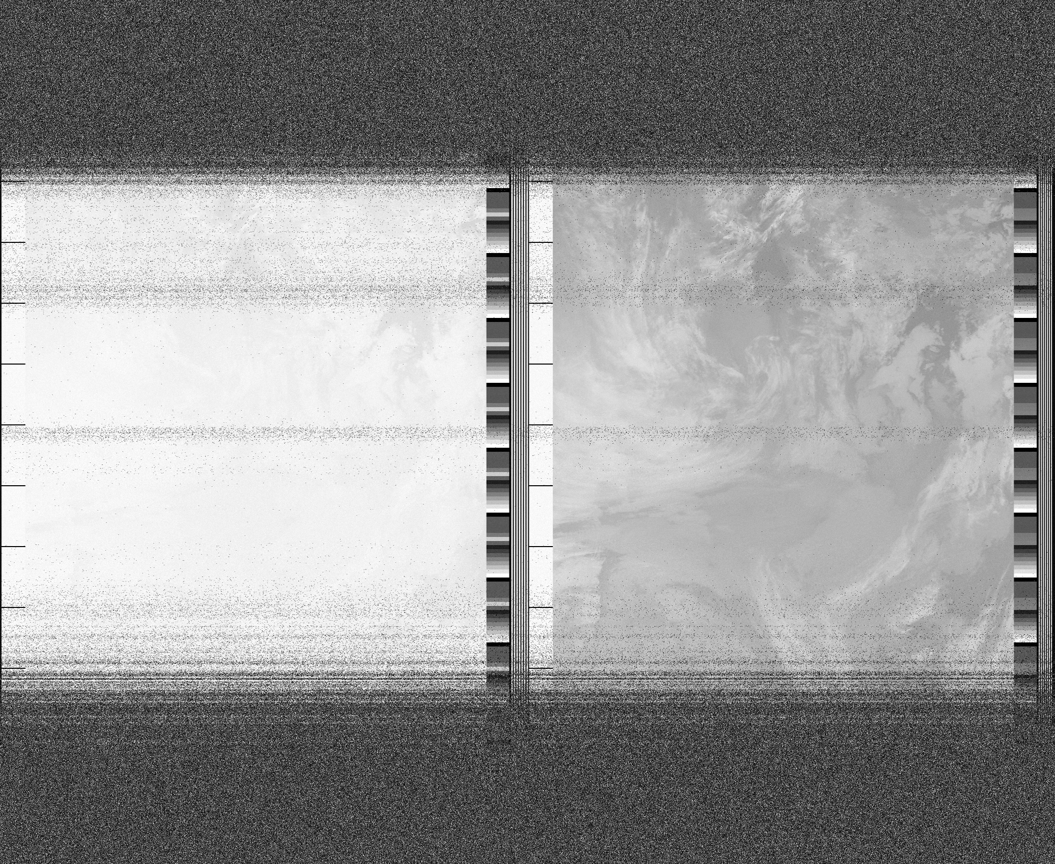 Pristine output with telemetry data withut cropping. Pristine images are
unenhanced, but normalised to produce images which represent,
as best as the software is able to, the original digital data. No attempt is made to temperature
normalise IR images. Disables gamma, sharpening, rotation, and other enhancements.