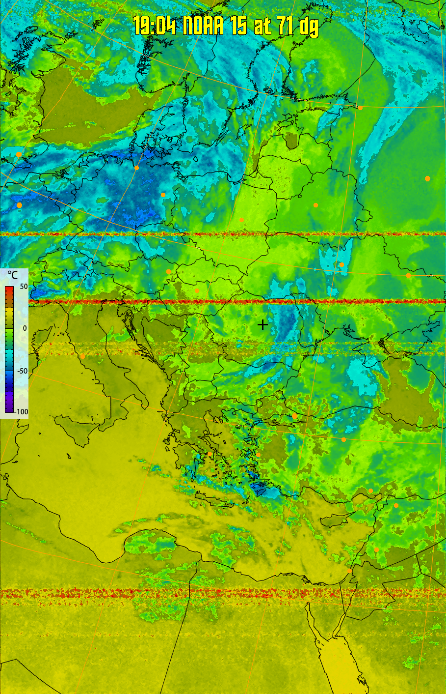 therm:
Produces a false colour image from NOAA APT images based on temperature.
Provides a good way of visualising cloud temperatures.