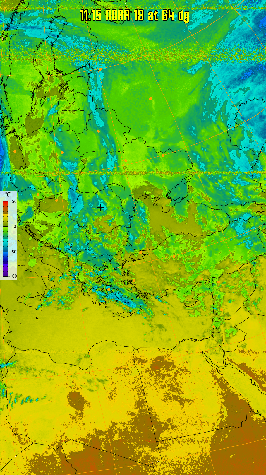 therm:
Produces a false colour image from NOAA APT images based on temperature.
Provides a good way of visualising cloud temperatures.