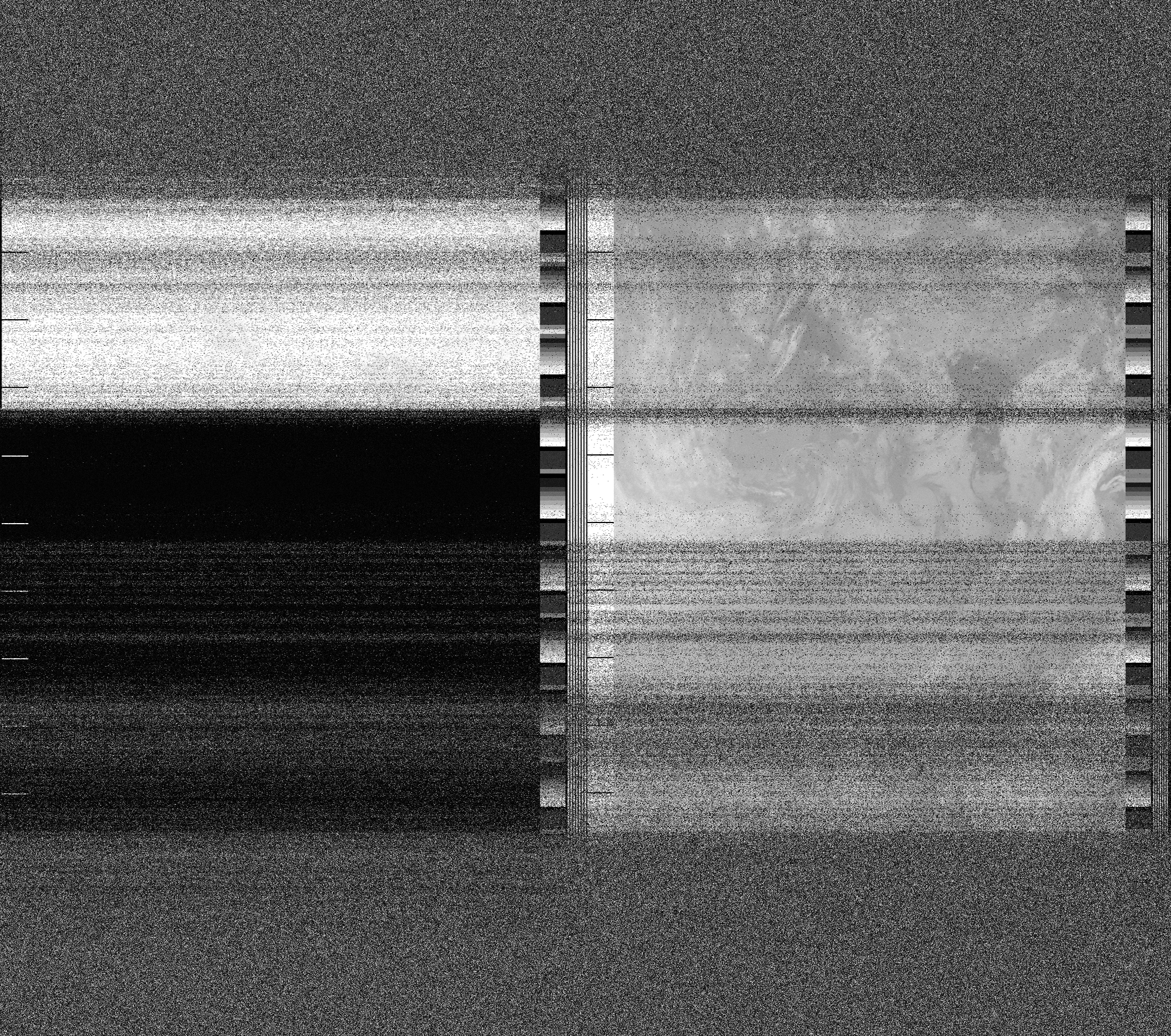 Pristine output with telemetry data withut cropping. Pristine images are
unenhanced, but normalised to produce images which represent,
as best as the software is able to, the original digital data. No attempt is made to temperature
normalise IR images. Disables gamma, sharpening, rotation, and other enhancements.