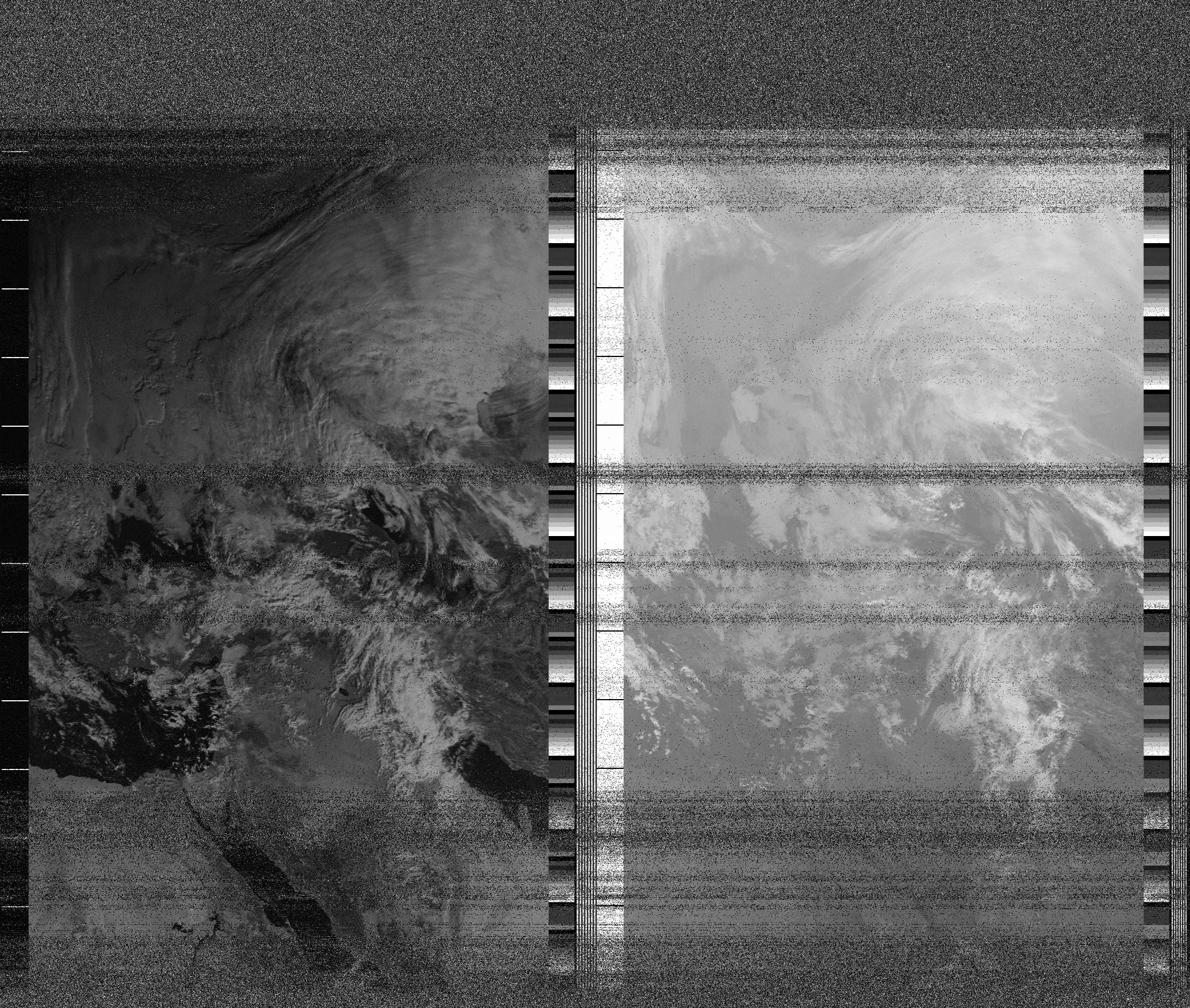 Pristine output with telemetry data withut cropping. Pristine images are
unenhanced, but normalised to produce images which represent,
as best as the software is able to, the original digital data. No attempt is made to temperature
normalise IR images. Disables gamma, sharpening, rotation, and other enhancements.