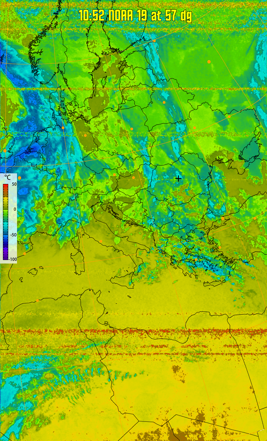 therm:
Produces a false colour image from NOAA APT images based on temperature.
Provides a good way of visualising cloud temperatures.