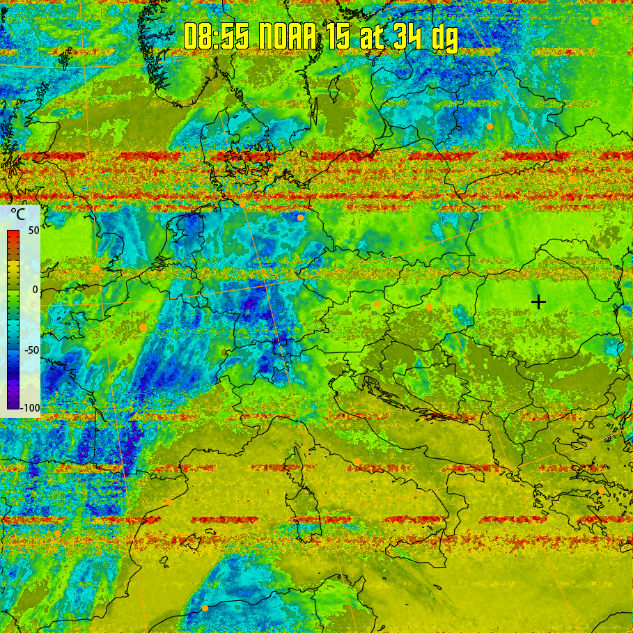 therm:
Produces a false colour image from NOAA APT images based on temperature.
Provides a good way of visualising cloud temperatures.