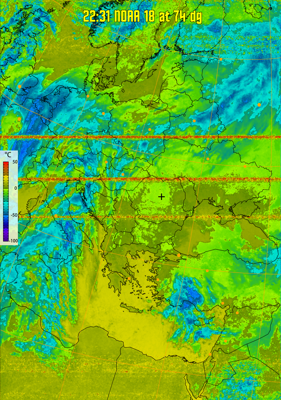 therm:
Produces a false colour image from NOAA APT images based on temperature.
Provides a good way of visualising cloud temperatures.