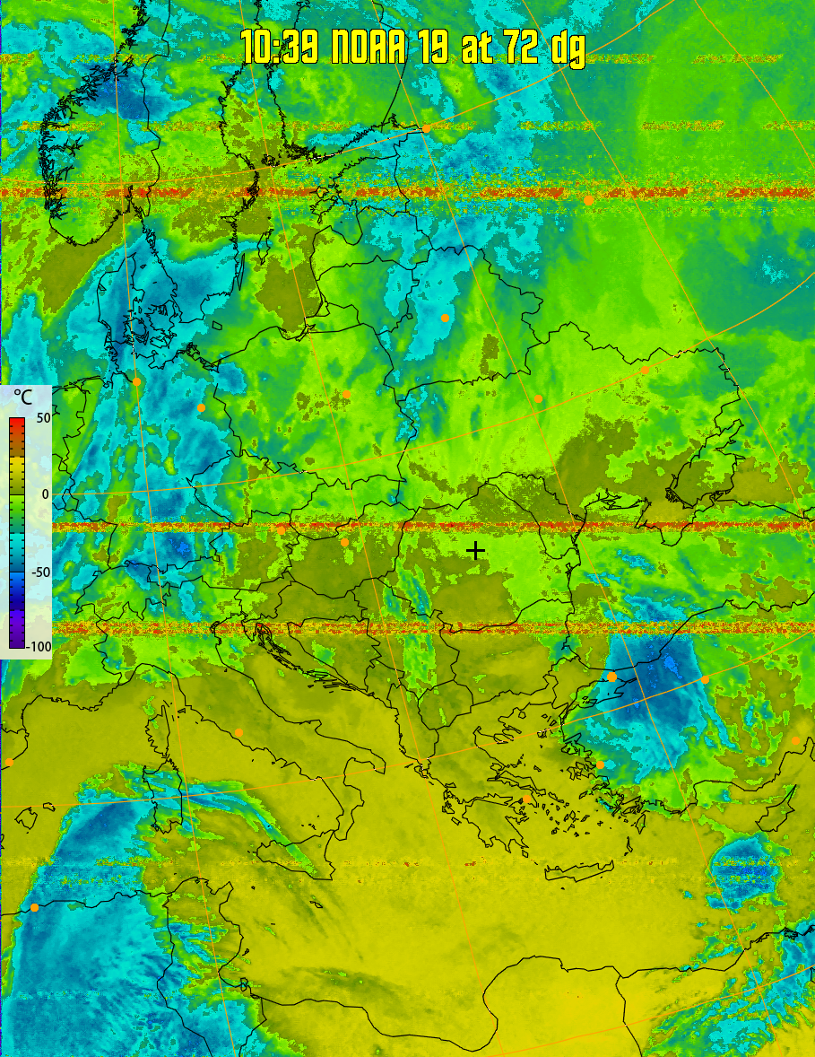 therm:
Produces a false colour image from NOAA APT images based on temperature.
Provides a good way of visualising cloud temperatures.