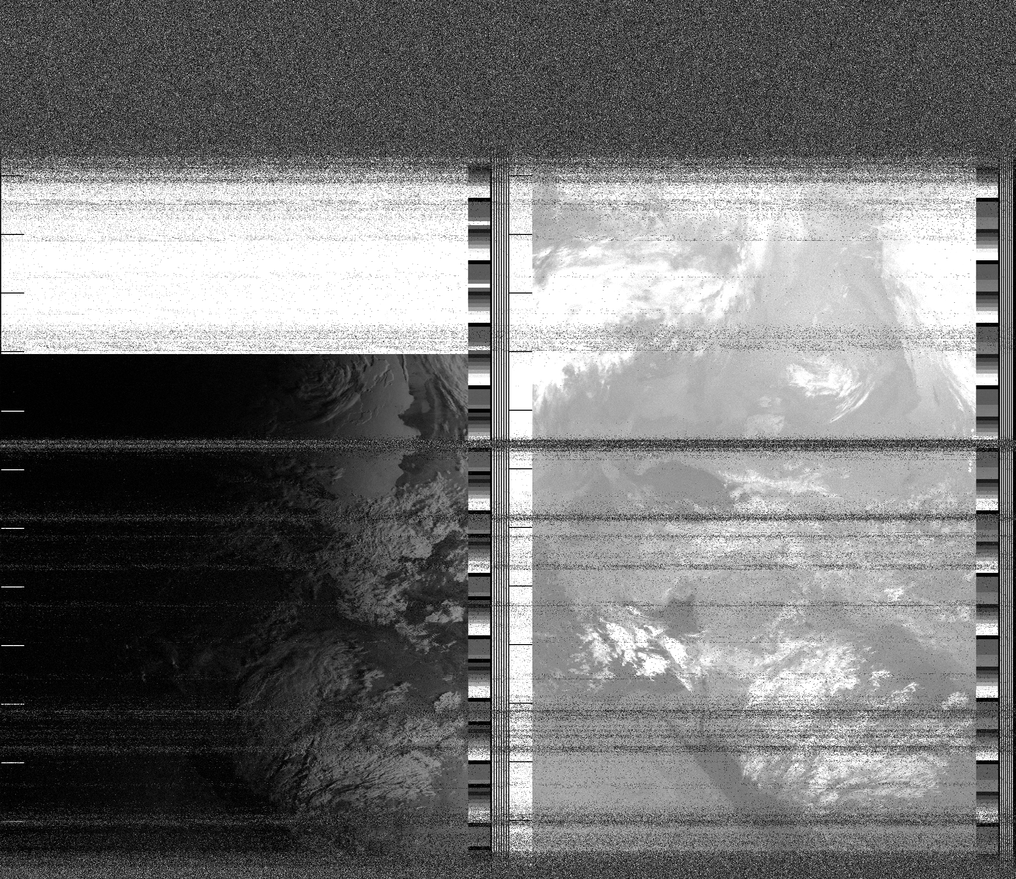 Pristine output with telemetry data withut cropping. Pristine images are
unenhanced, but normalised to produce images which represent,
as best as the software is able to, the original digital data. No attempt is made to temperature
normalise IR images. Disables gamma, sharpening, rotation, and other enhancements.