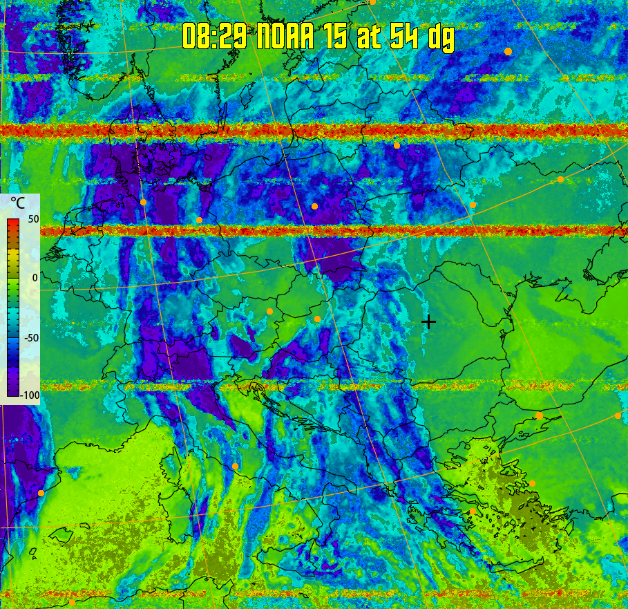 therm:
Produces a false colour image from NOAA APT images based on temperature.
Provides a good way of visualising cloud temperatures.