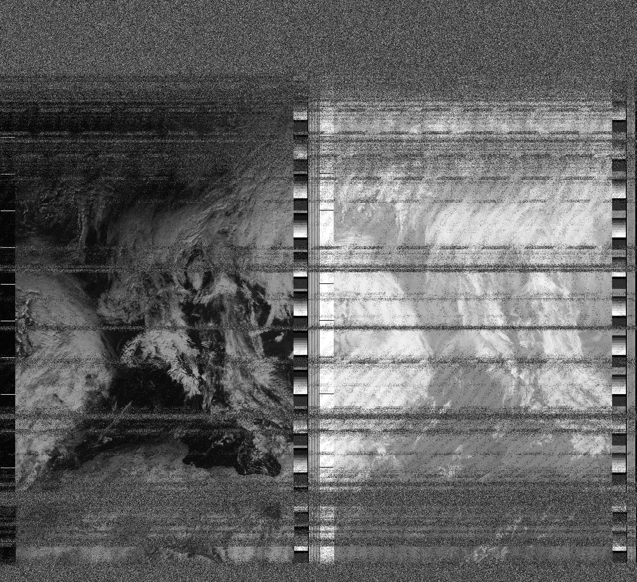 Pristine output with telemetry data withut cropping. Pristine images are
unenhanced, but normalised to produce images which represent,
as best as the software is able to, the original digital data. No attempt is made to temperature
normalise IR images. Disables gamma, sharpening, rotation, and other enhancements.