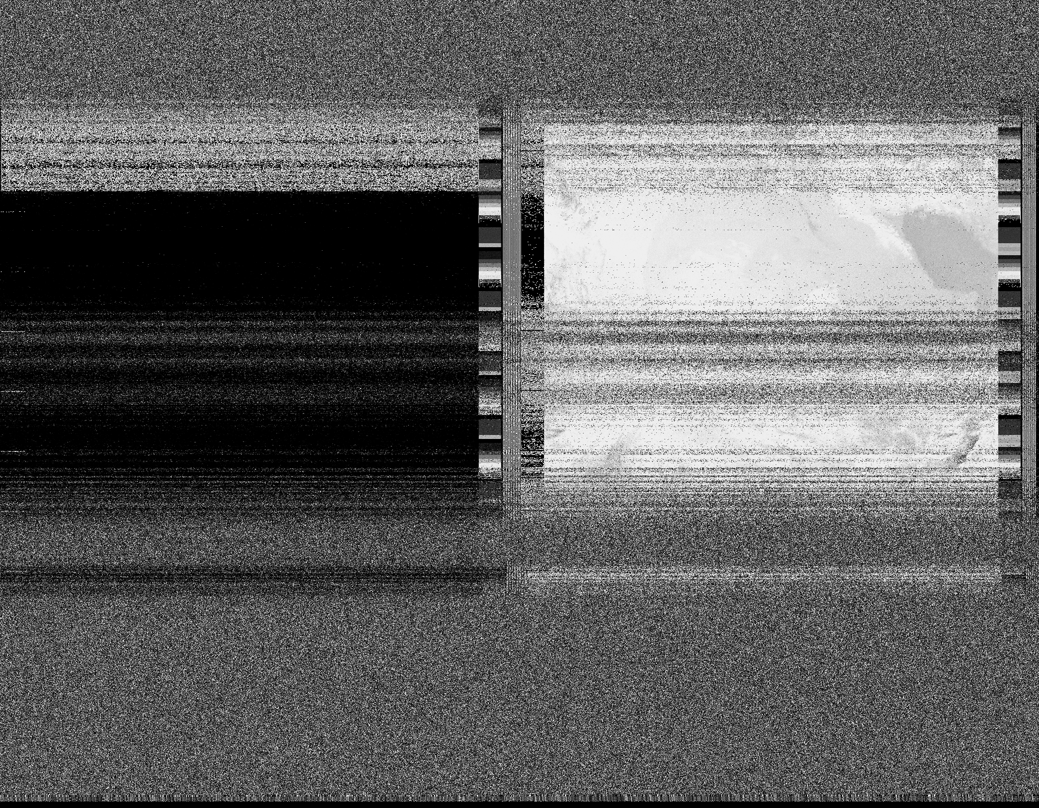 Pristine output with telemetry data withut cropping. Pristine images are
unenhanced, but normalised to produce images which represent,
as best as the software is able to, the original digital data. No attempt is made to temperature
normalise IR images. Disables gamma, sharpening, rotation, and other enhancements.