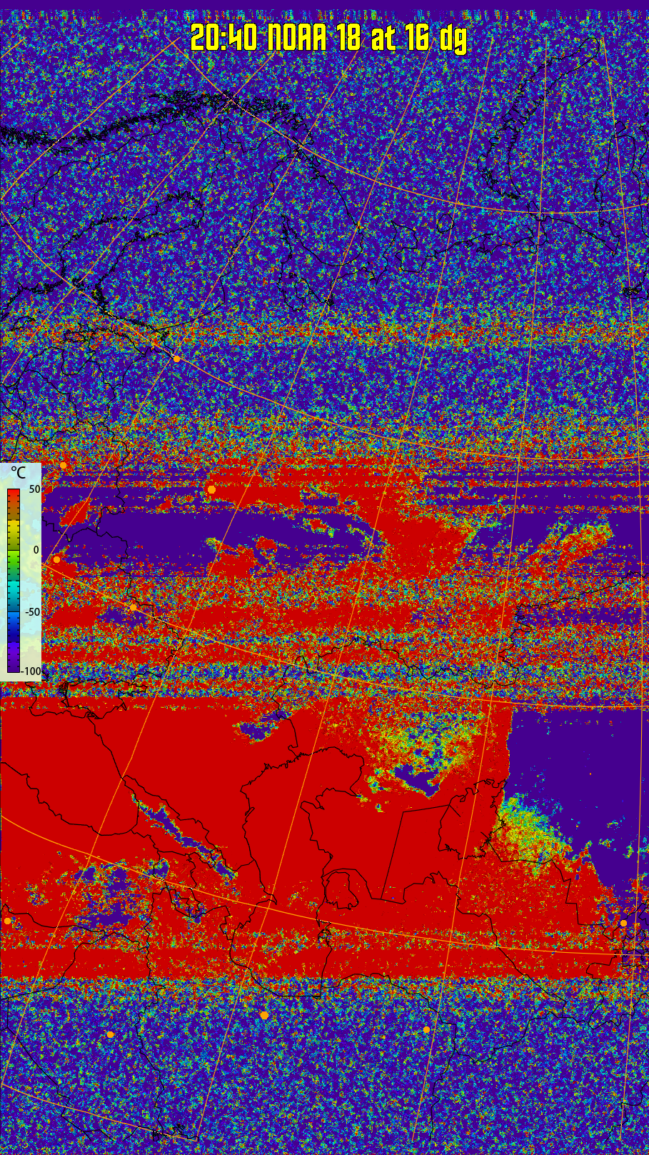 therm:
Produces a false colour image from NOAA APT images based on temperature.
Provides a good way of visualising cloud temperatures.