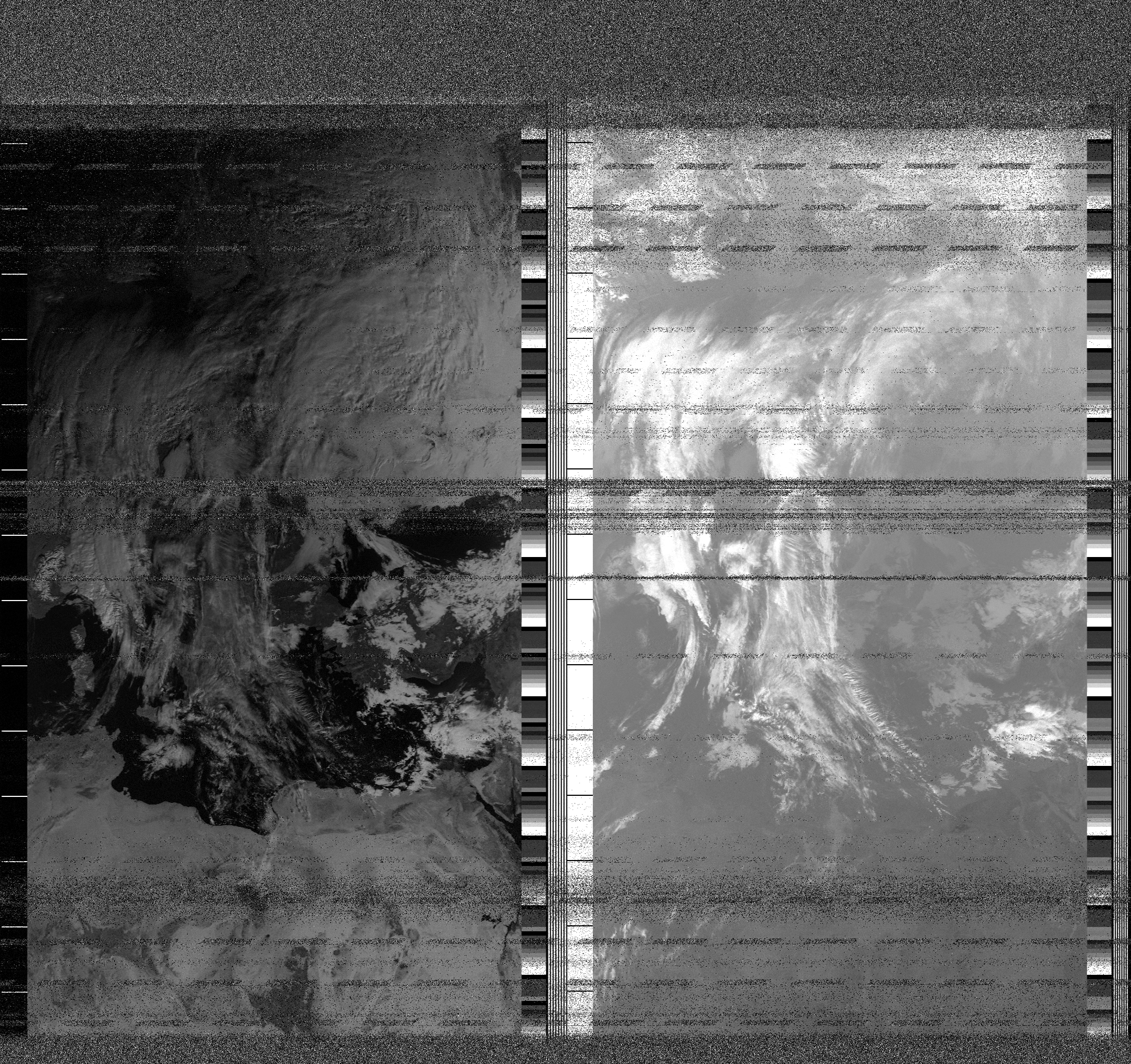 Pristine output with telemetry data withut cropping. Pristine images are
unenhanced, but normalised to produce images which represent,
as best as the software is able to, the original digital data. No attempt is made to temperature
normalise IR images. Disables gamma, sharpening, rotation, and other enhancements.