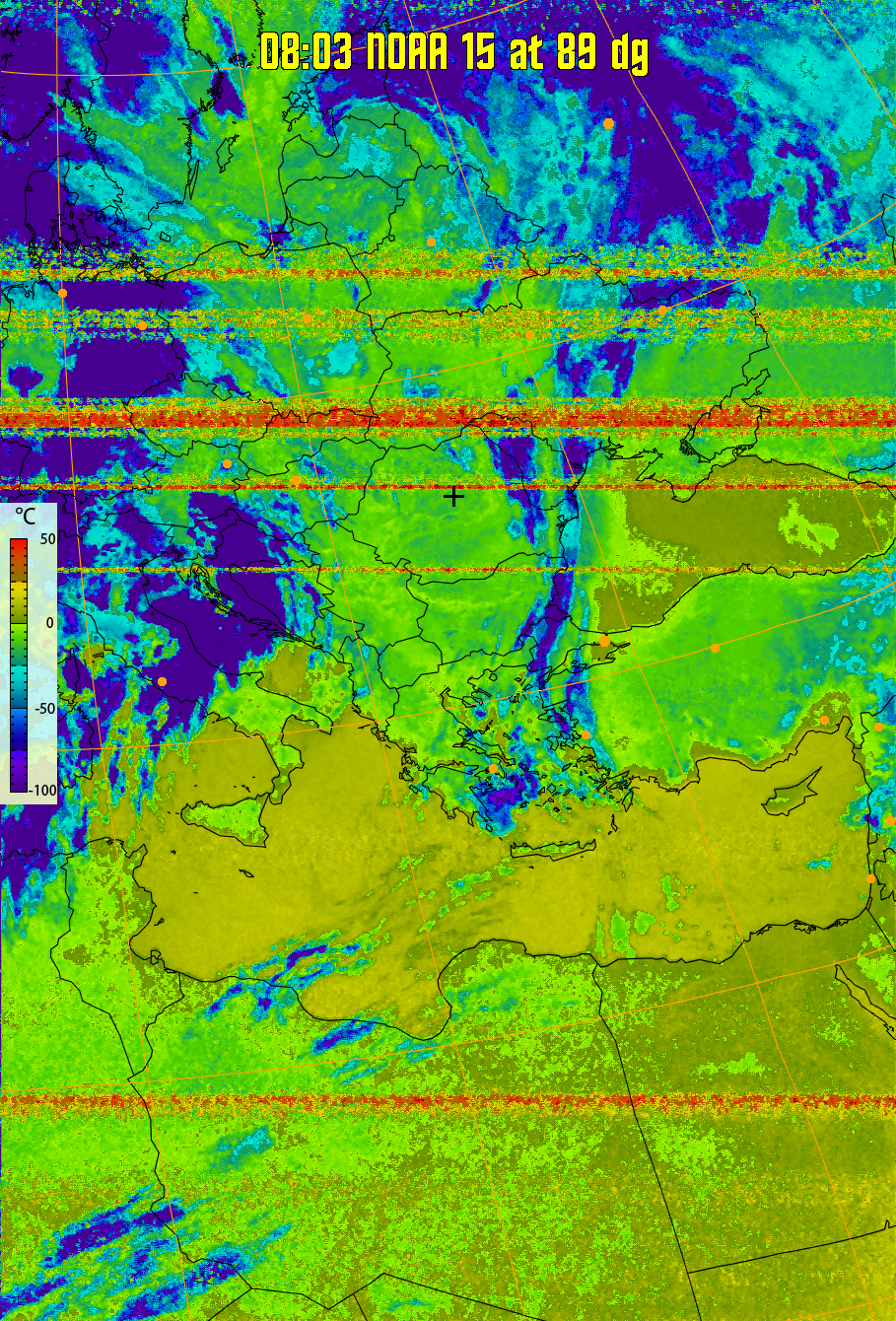 therm:
Produces a false colour image from NOAA APT images based on temperature.
Provides a good way of visualising cloud temperatures.