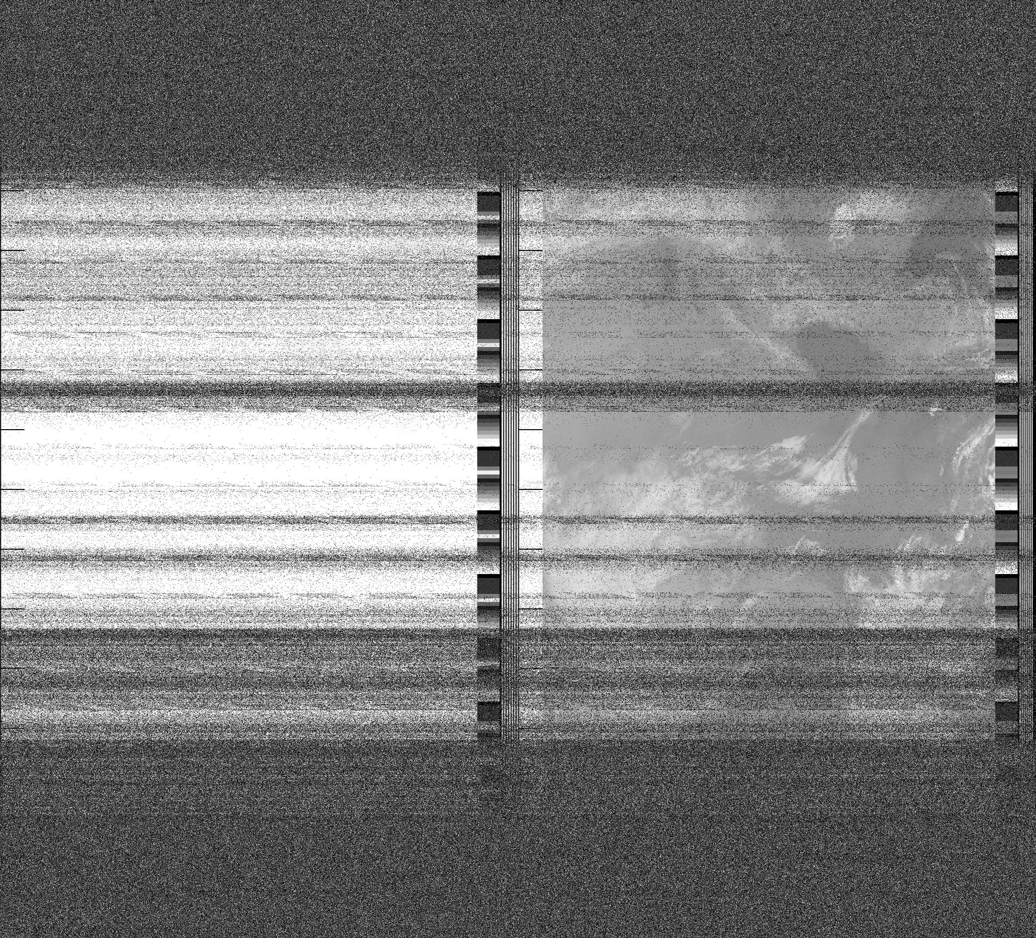 Pristine output with telemetry data withut cropping. Pristine images are
unenhanced, but normalised to produce images which represent,
as best as the software is able to, the original digital data. No attempt is made to temperature
normalise IR images. Disables gamma, sharpening, rotation, and other enhancements.