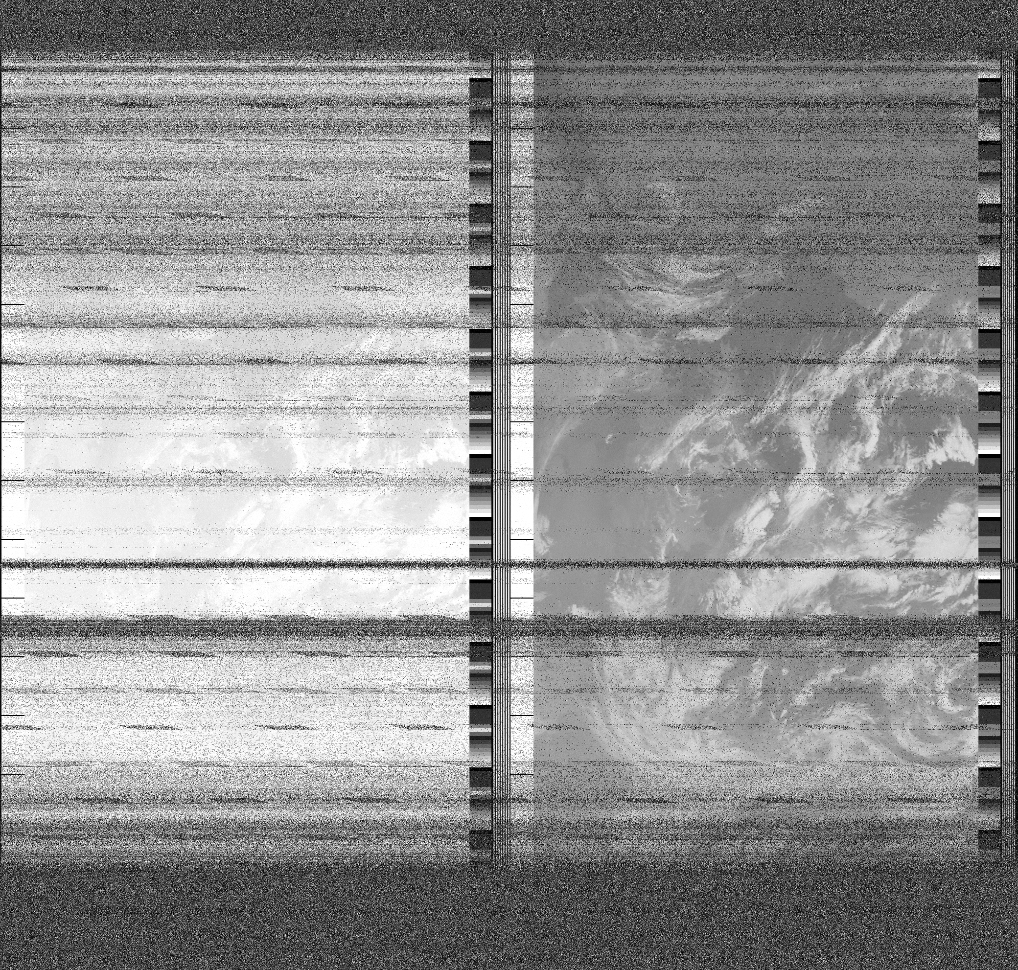 Pristine output with telemetry data withut cropping. Pristine images are
unenhanced, but normalised to produce images which represent,
as best as the software is able to, the original digital data. No attempt is made to temperature
normalise IR images. Disables gamma, sharpening, rotation, and other enhancements.